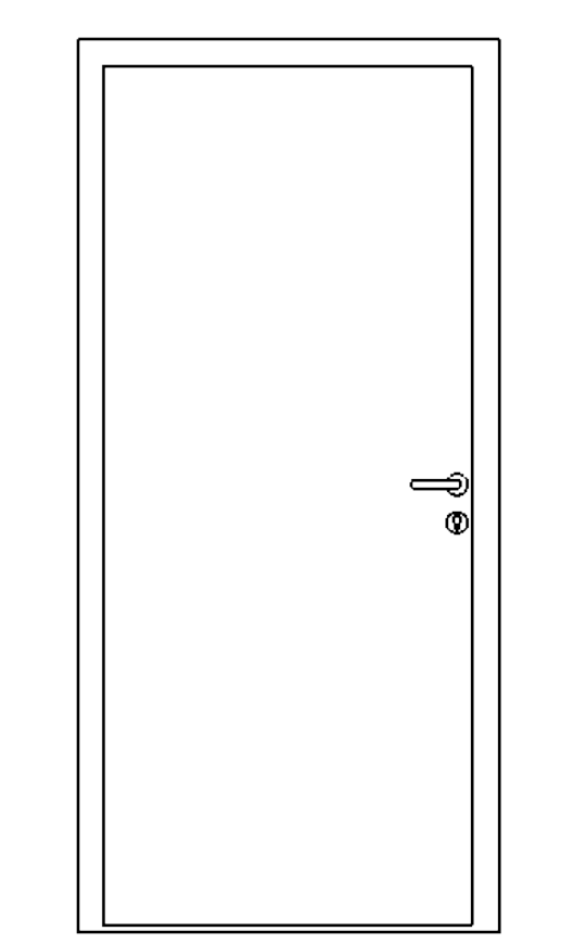 Single Steel Personnel Door Drawing